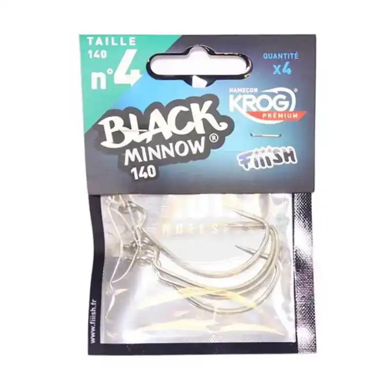 Dagaanbieding Black Minnow Krog Premium VMC Hooks