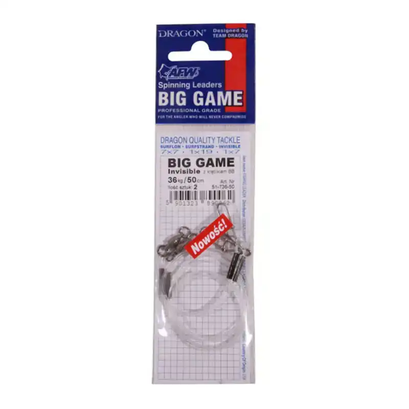 Big Game Invisible Fluorocarbon Leader Nieuw