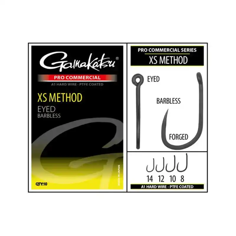Pro Commercial XS Method Eyed A1 Hooks - Barbless Nieuw