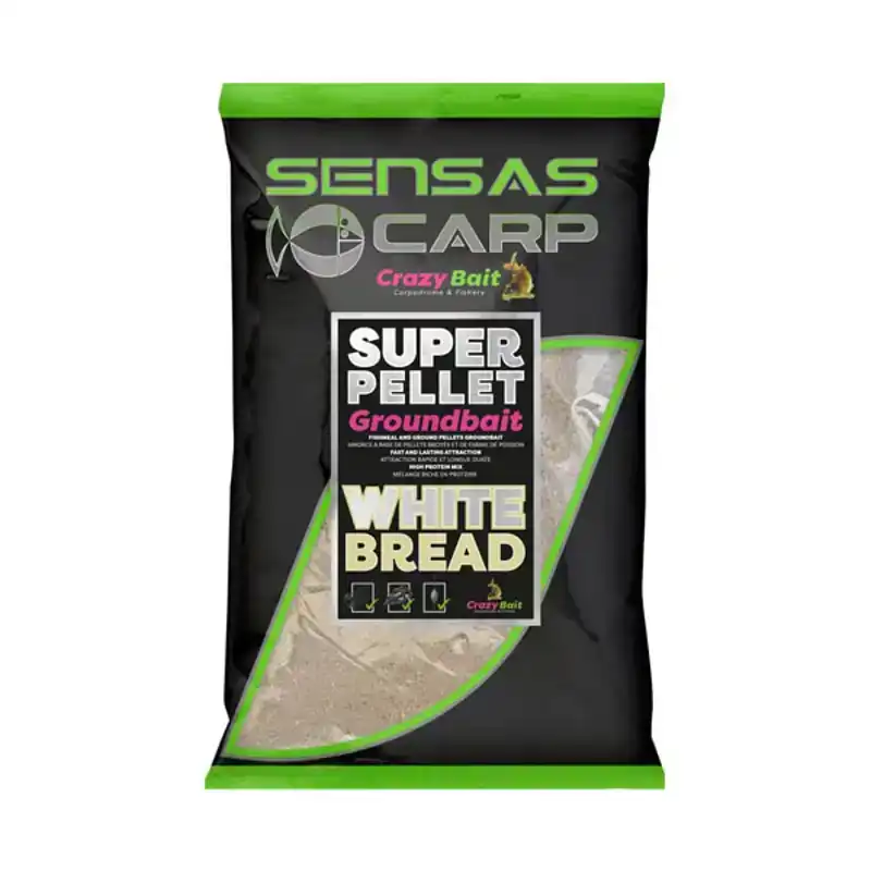Crazy Bait Super Pellet Groundbait - White Bread Beste Prijs