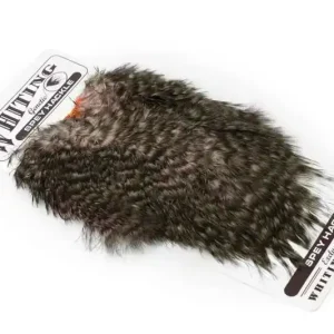 Laatste Kans Spey Hackle Hen Saddle Grizzly dyed Shell Pink