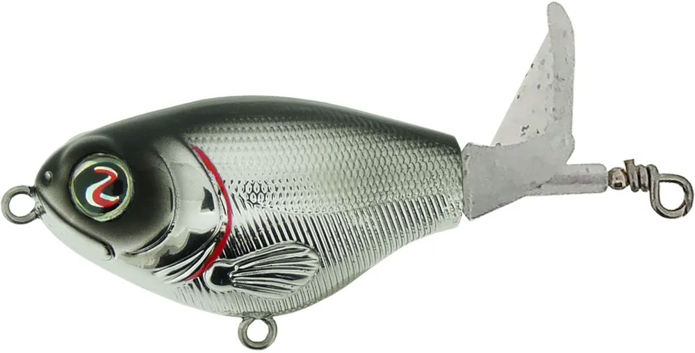 Betrouwbaar River2sea Whopper Plopper 60 - Oppervlakte kunstaas - 6 cm Chrome Black