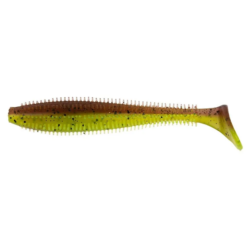 Aanbieding Fox Rage Spikey Shad 12cm/4.75 Inch X 35pcs - Uv Green Pumpkin - Softbait -