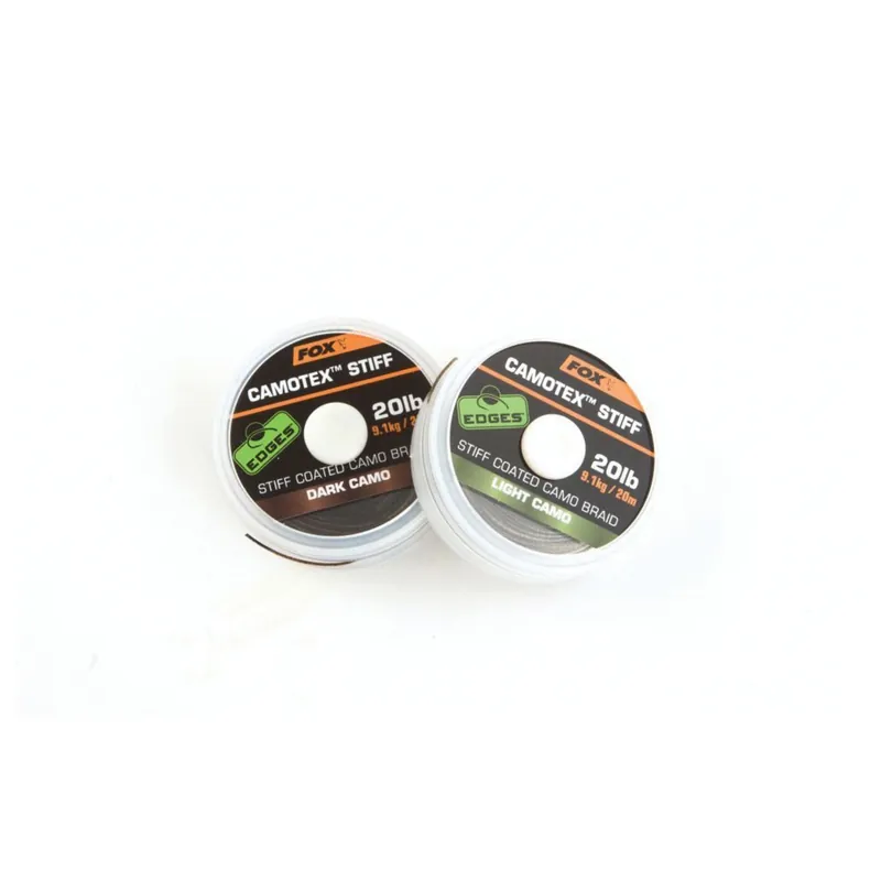 Fox Edges Camotex Dark Stiff 15lb 20m - Onderlijn- & leadermateriaal - 20 m 15 lb Beperkt Aanbod