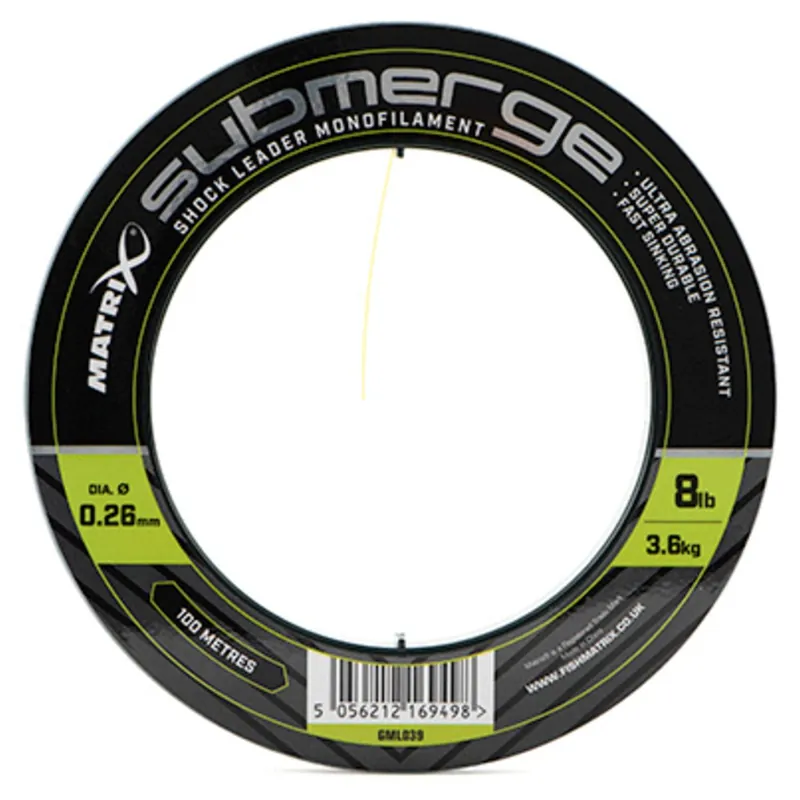 Laatste Versie Matrix Submerge Shock Leader Monofilament - 8lb - 3.6kg 0.26mm (100m) - Leader -