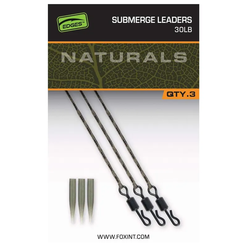 Fox Naturals Submerged Leaders 30lb X 3 - Leader - Seizoensaanbieding