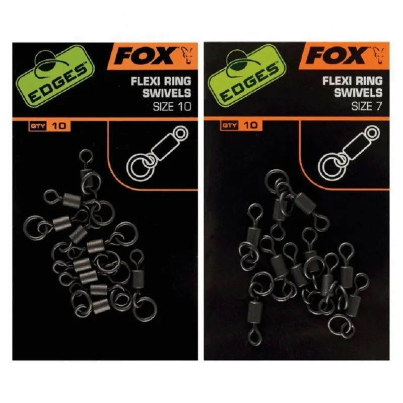 Fox Edges Flexi Ring Swivel 10 X 10 - Rig componenten - 10 stuks Size 10 Direct Verzonden