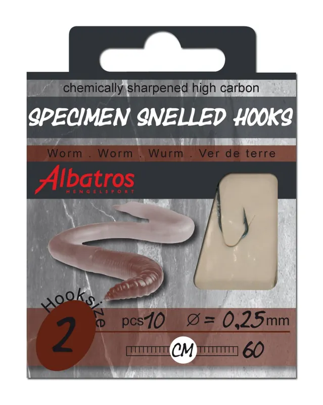 Must-Have Albatros Hakenboekje Worm - Hakenboekjes - 60 cm 10 stuks Worm Size 4