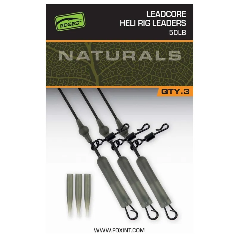 Betaalbaar Fox Naturals Leadcore Heli Rig Leaders X 3 - Leader -