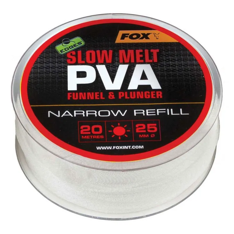 Fox Edges 20m Refill Slow Melt 25mm Narrow - PVA - Exclusieve Aanbieding