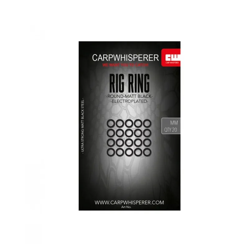 Lage Prijs Carp Whisperer Rig Ring Medium – 20 Pc 3.7mm - Karper kleinmateriaal - Matt Black