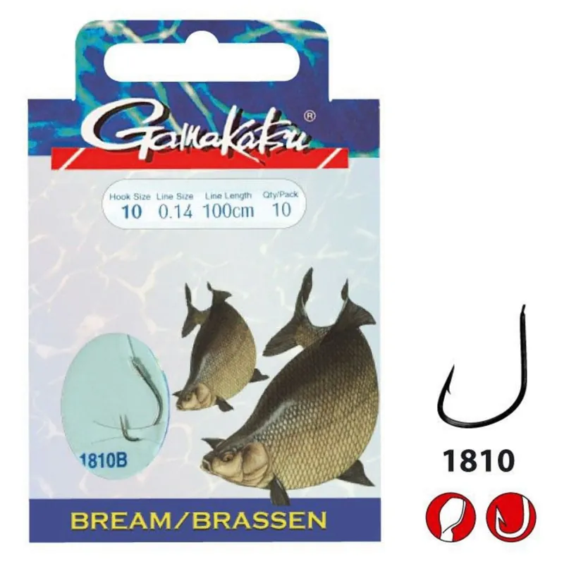 Gereduceerde Prijs Gamakatsu Booklet Br.Feeder 1810b #10-0.14mm 100cm - Vishaak -