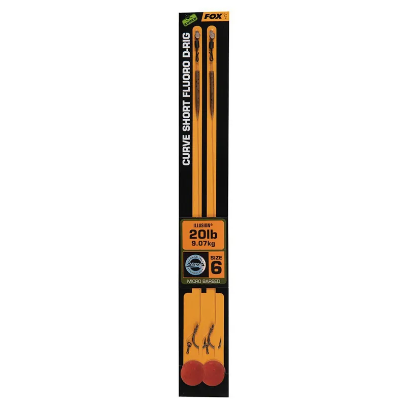 Fox Edges Curve Short Fluoro D-Rig 6 - 20lb Illusion X 2 - Onderlijnen - 20 lb Size 6 Bestel Nu