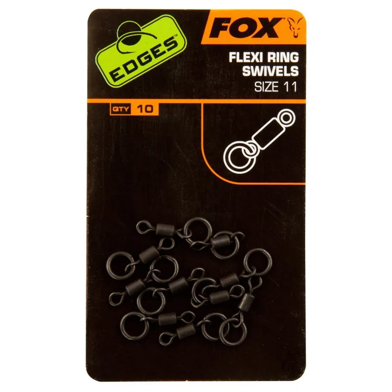 Laatste Kans Fox Edges Flexi Ring Swivel 11 X 10 - Rig componenten - 10 stuks Size 11