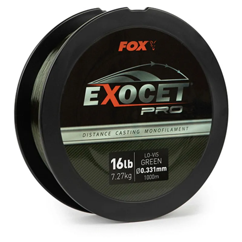 Fox Exocet Pro (Low Vis Green) 0.331mm 16lbs / 7.27kgs (1000m) - Nylon - Laatste Versie