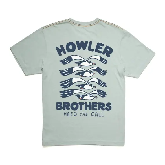 Howler Bro's Cotton T-Shirt Flocka Seagulls Puritan Grey - S Betrouwbaar