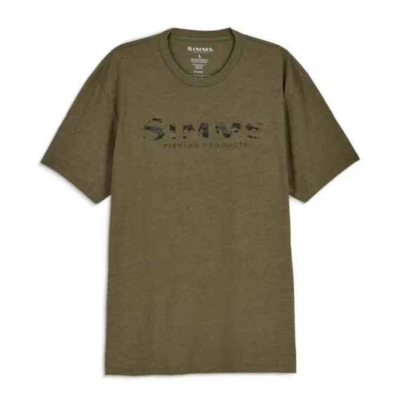 Weekendaanbieding Simms Shroud Fill Logo T-Shirt Military Heather - S