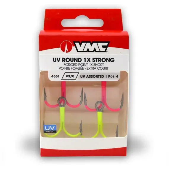 VMC 4551 UV Assorted Round 1X Strong #8 (6-pack) Tijdelijk Beschikbaar