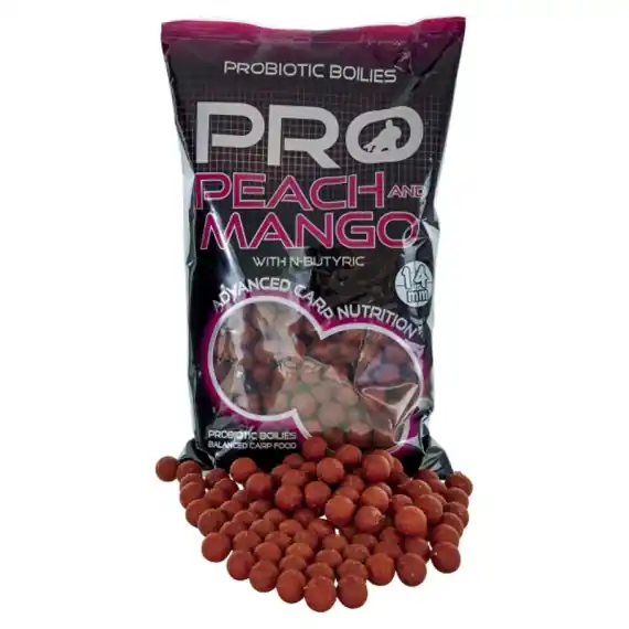 Starbaits Pro Peach & Mango Boilies 800g - 14mm Uitverkoop