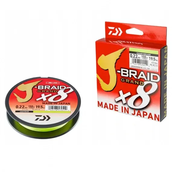 Daiwa J-Braid Grand X8 0.20mm 135m Chartreuse 35lb Koop Online