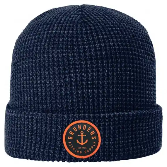Grundéns Anchor Waffle Beanie Navy Flitsaanbieding