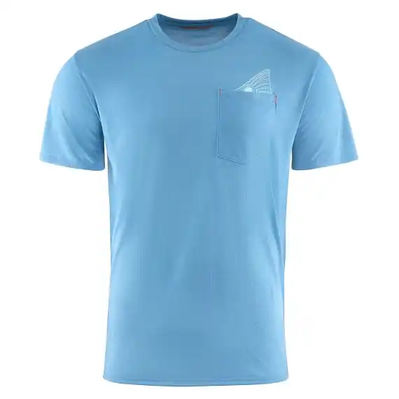 Grundéns Species Pocket Tee Captain's Blue Heather - S Korting