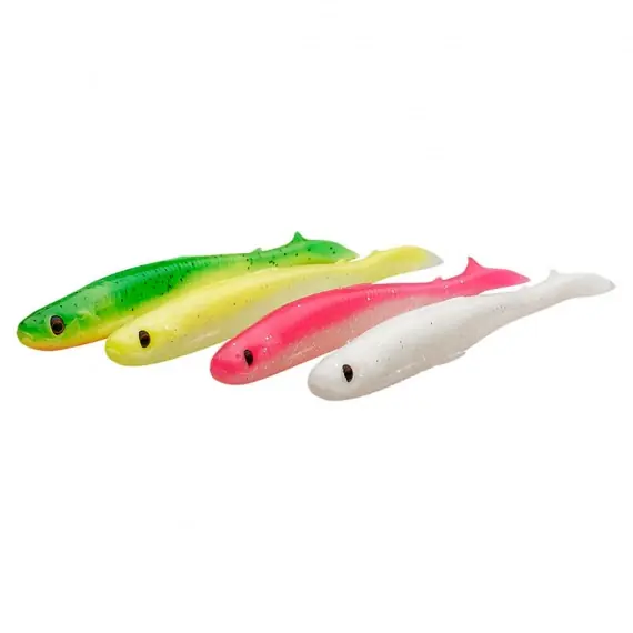 Savage Gear Slender Scoop Shad (4-pak) 9cm 4g - Clear Water Mix Laatste Versie