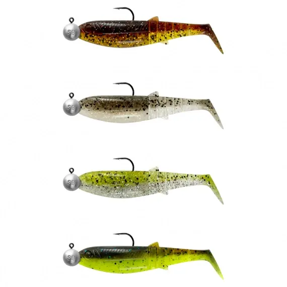 Savage Gear Cannibal Shad 6.8cm 3g+5g #1/0 Clearwater Mix 4+4pcs Actieprijs