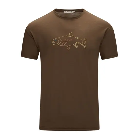 Veilige Betaling Aclima LightWool 140 Classic Tee Salmon M's Dark Earth - S