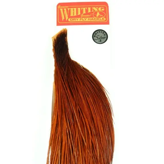 Beperkte Voorraad Whiting Silver 1/2 Cape Dyed Natural Brown