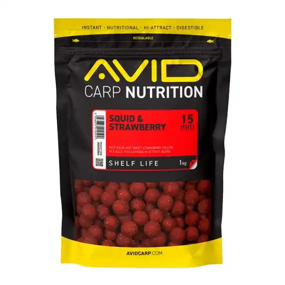 Avid Squid & Strawberry Boilies - 20mm 1kg Voordeelprijs
