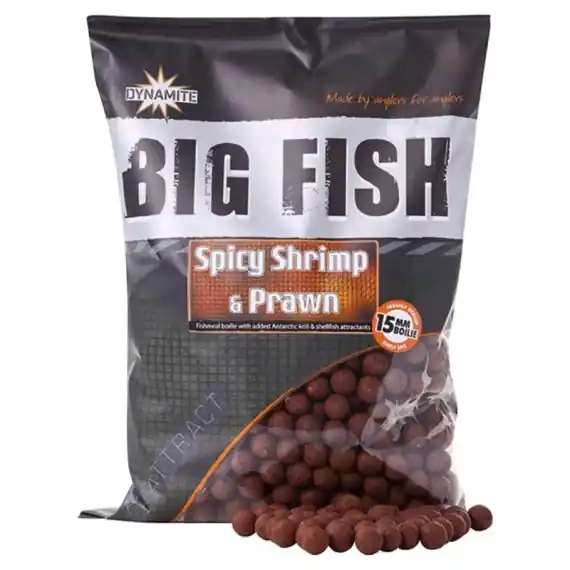 Betrouwbaar Dynamite Baits Spicy Shrimp & Prawn Boilies 1,8kg - 15mm