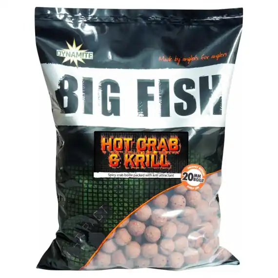 Dynamite Baits Big Fish Hot Crab & Krill Boilies 1,8kg - 20mm Dagaanbieding