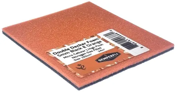 Koop Online Semperfli Double Decker Foam Small (5mm) Black & Orange