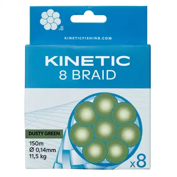 Kinetic 8 Braid 150m Dusty Green 0,35mm/31,5kg Bestseller