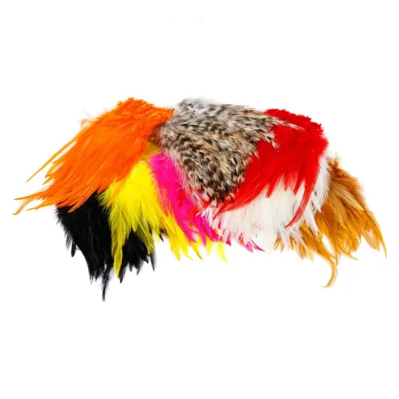 Express Levering Strung Saddle Hackle - Pink