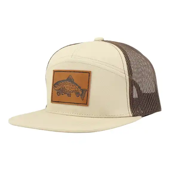 Hurricane Leather Patch Trout 7-panel Trucker Hat Speciale Aanbieding