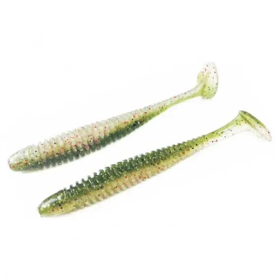 Snelle Levering Noike Wobble Shad 3'' 7,6cm (9-pack) - Green Pumpkin