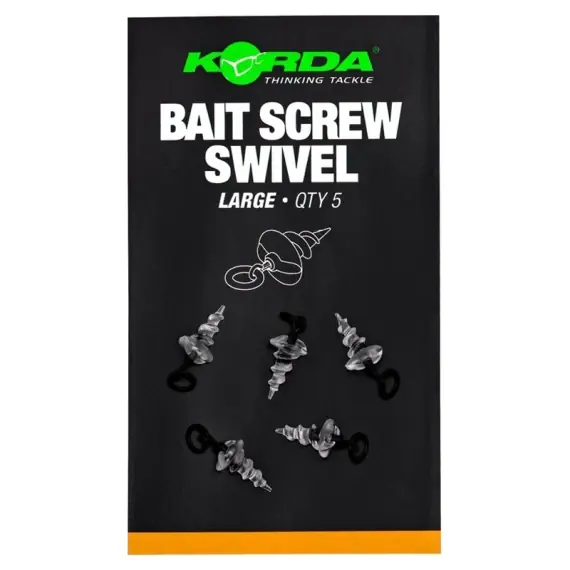 Bestel Nu Korda Micro Ring Swivel Bait Screw Large (5pcs)