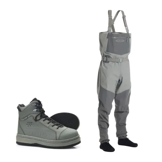Hoge Kwaliteit Vision Koski Grey & Koski Green 2.0 Felt Sole Wading Kit