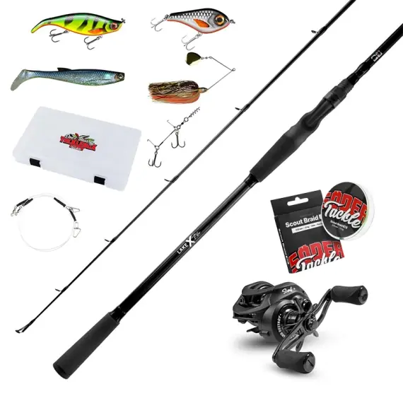 Lage Kosten Söder Tackle Lake X Pike Downzise Baitcasting Combo