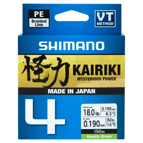Shimano Kairiki 4, 150m Mantis Green - 0.28mm 26.0kg Koop Online