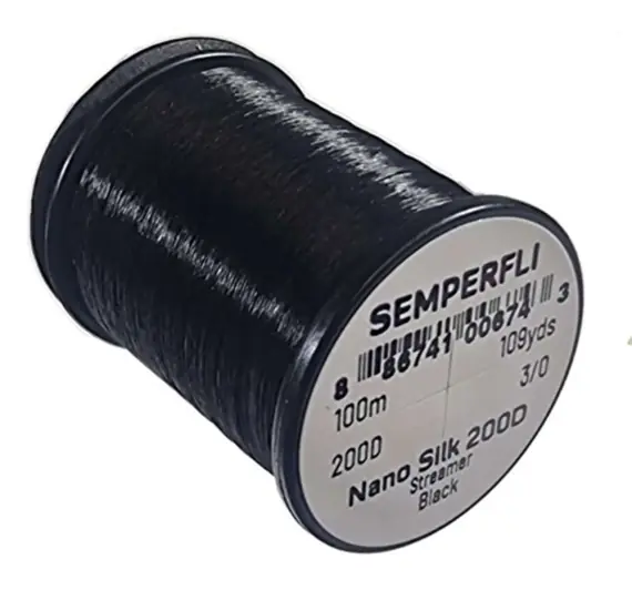 Semperfli Nano Silk Streamer 200D Black Korting