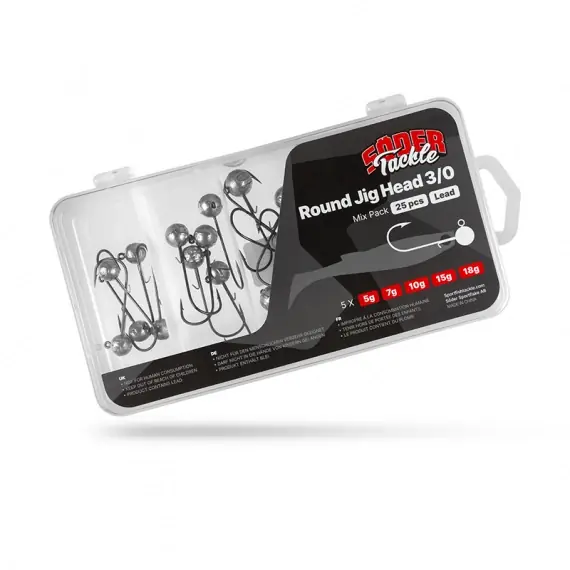 Flitsaanbieding Söder Tackle Round Jig Head Big Pack (25pcs) - 3/0 (5g, 7g, 10g, 15g, 18g)