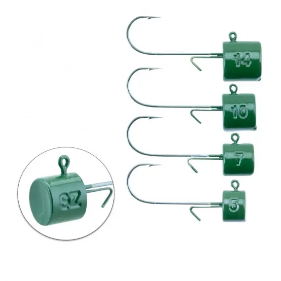 Svartzonker Ned Jig Head Bismuth Dark Green (2pcs) 4/0 - 5 g Veilige Betaling