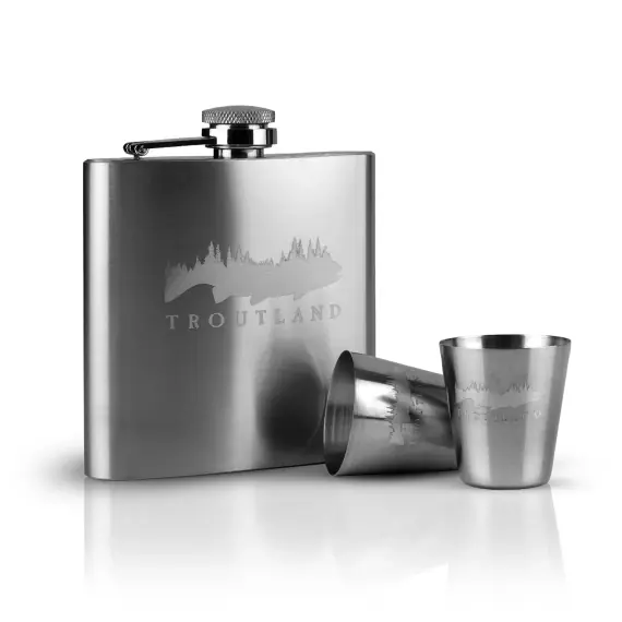 Troutland Flask 177ml w. 2pcs shot glasses Koopje