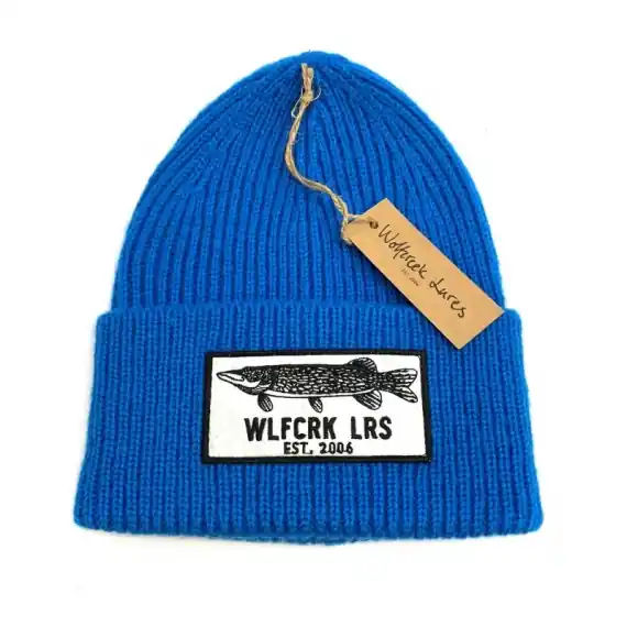 Nu Kopen Wolfcreek Pike Patch Knitted Beanie - Blue