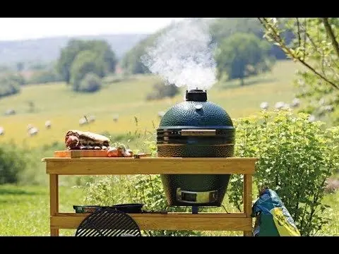 Populair Big Green Egg Large incl. Egg Frame, Expansion Frame met Inserts & Caster Kit