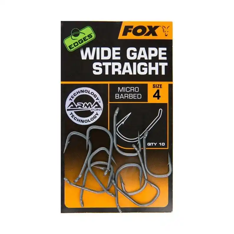 Fox Edges Wide Gape Straight Hook Size 4 Betrouwbaar