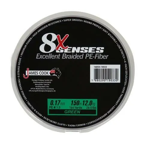 Lage Kosten James Cook 8 braid 0.21mm 150mtr 15kg